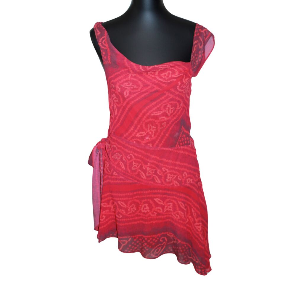 Free People Red Asymmetrical Mini Dress XS